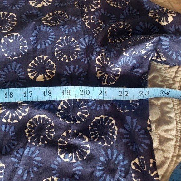 Slate & Stone Bates Mens XL Floral Indigo TyeDye Short Sleeve Button Up - Picture 6 of 9